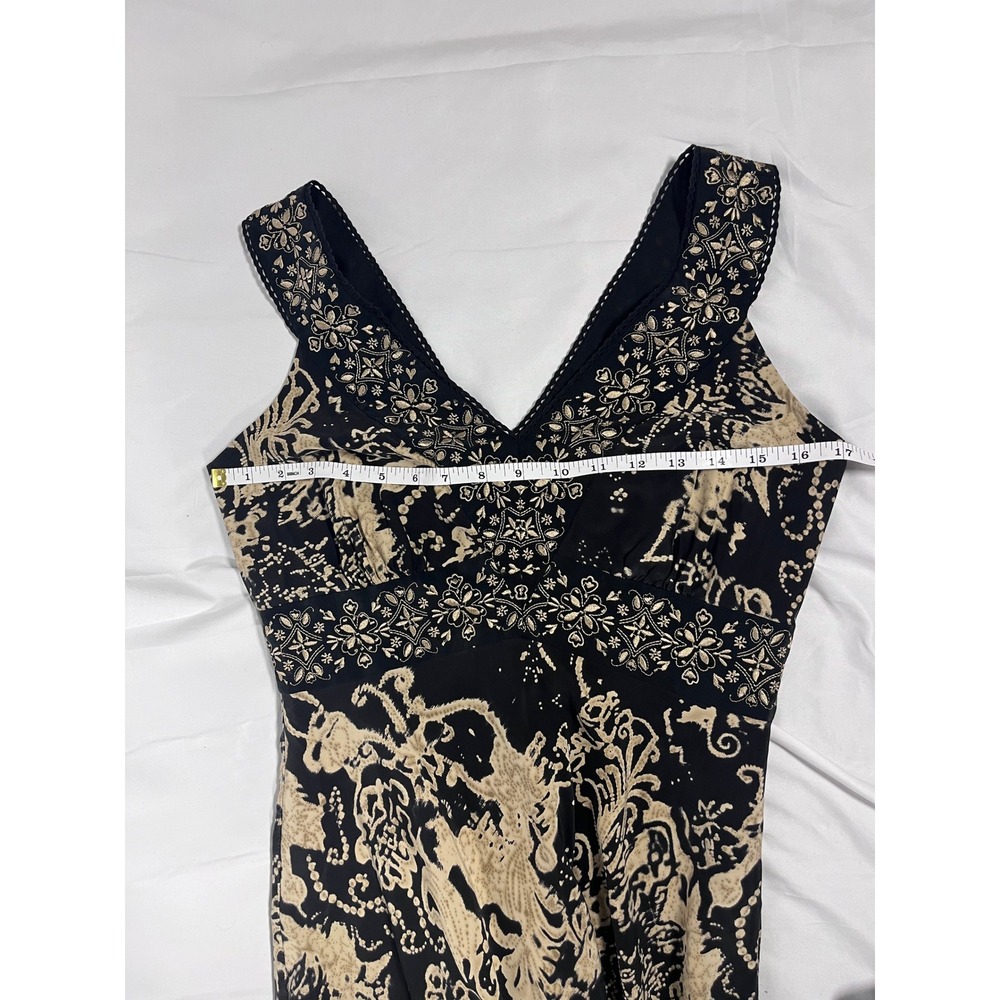 INC 100% Silk Whimsigoth Handkerchief Hem Dress 6 Black Y2K Fairy Grunge Boho - Picture 6 of 7